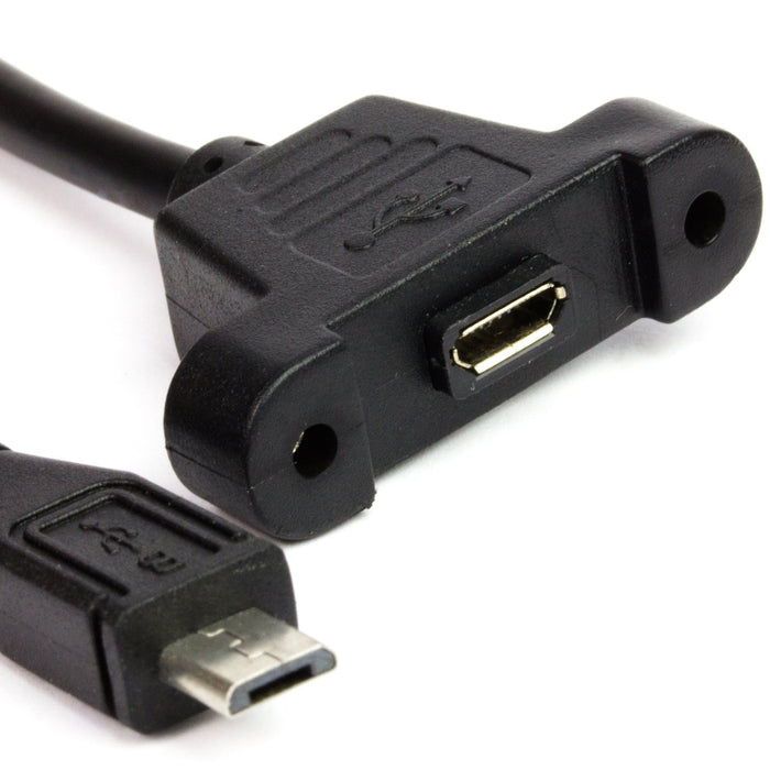 Panel Mount Extension Cables (50cm) - USB A to A