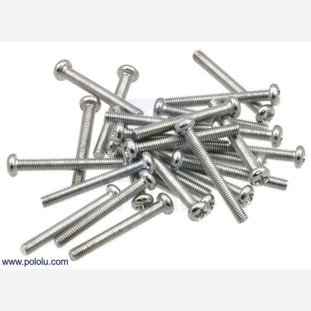 Machine Screw: M3, 25mm Length, Phillips (25-pack)