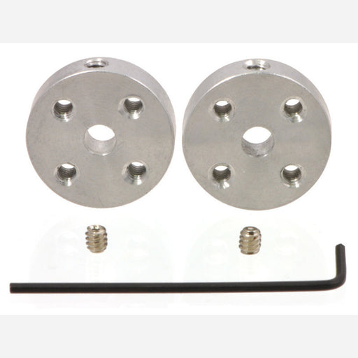 Pololu Universal Aluminum Mounting Hub for 4mm Shaft, #4-40 Holes (2-Pack)