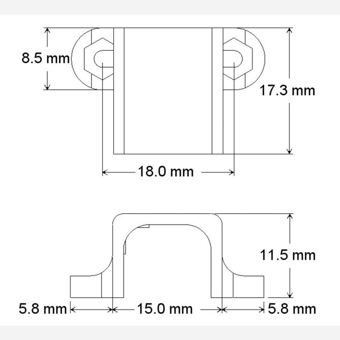 Pololu Micro Metal Gearmotor Bracket Extended Pair