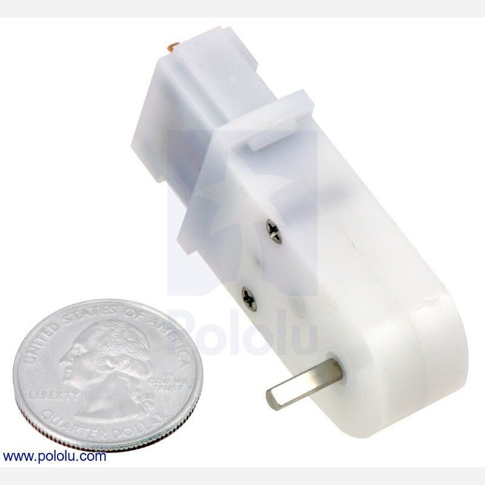 120:1 Mini Plastic Gearmotor, 90º 3mm D-Shaft Output