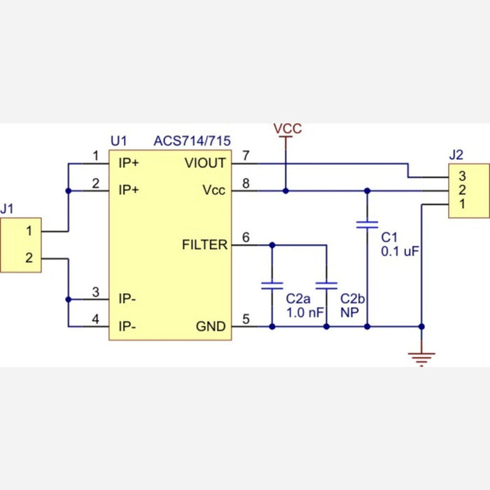 ACS714 Current Sensor Carrier -5A to +5A