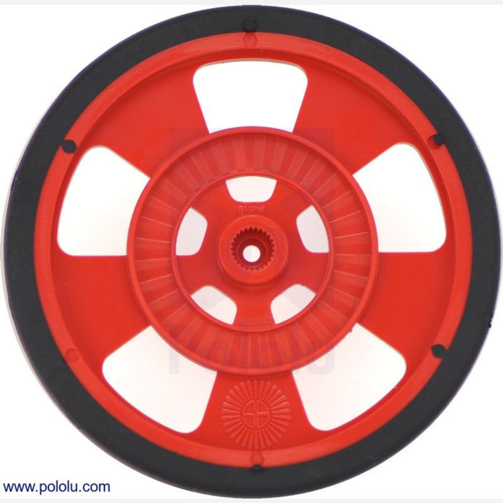 Solarbotics SW-R RED Servo Wheel with Encoder Stripes, Silicone Tire