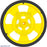 Solarbotics SW-Y YELLOW Servo Wheel with Encoder Stripes, Silicone Tire