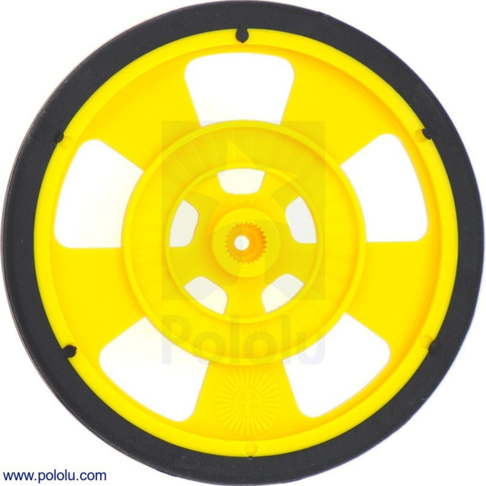 Solarbotics SW-Y YELLOW Servo Wheel with Encoder Stripes, Silicone Tire