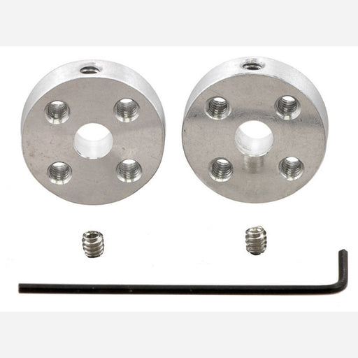 Pololu Universal Aluminum Mounting Hub for 5mm Shaft, #4-40 Holes (2-Pack)