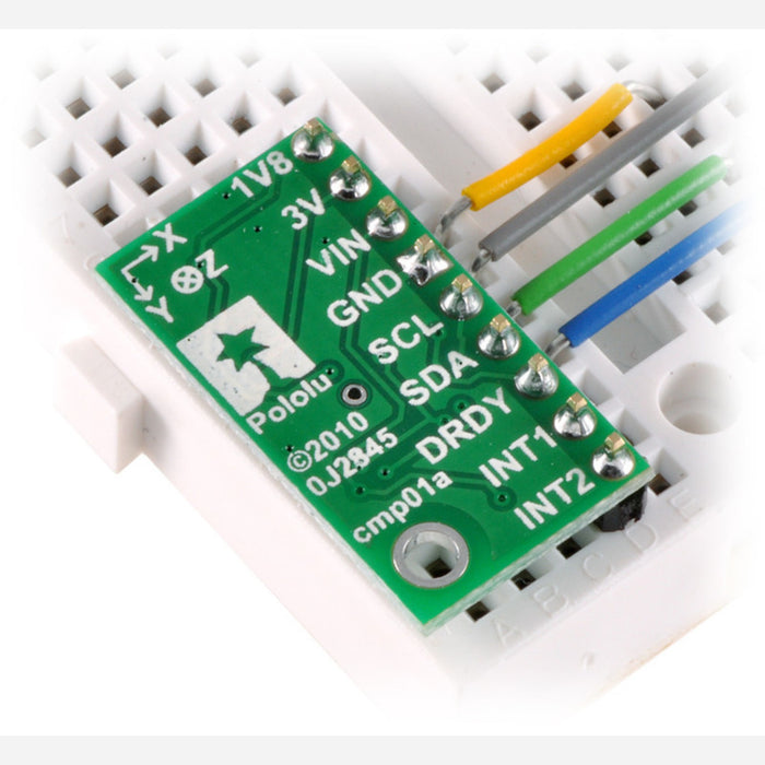 LSM303DLM 3D Compass and Accelerometer Carrier with Voltage Regulators