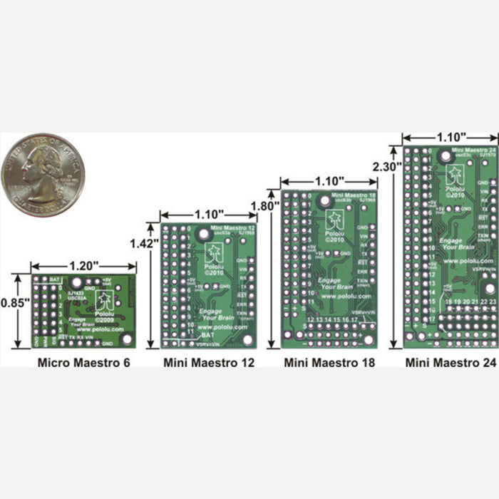 Mini Maestro 12-Channel USB Servo Controller (Assembled)