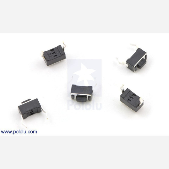 Mini Pushbutton Switch: PCB-Mount, 2-Pin, SPST, 50mA (5-Pack)