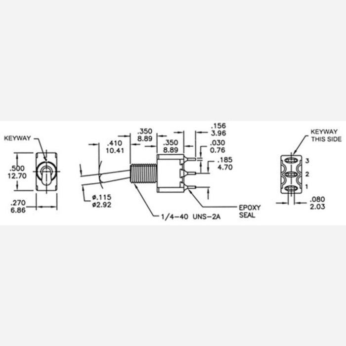 Toggle Switch: 3-Pin, SPDT, 5A