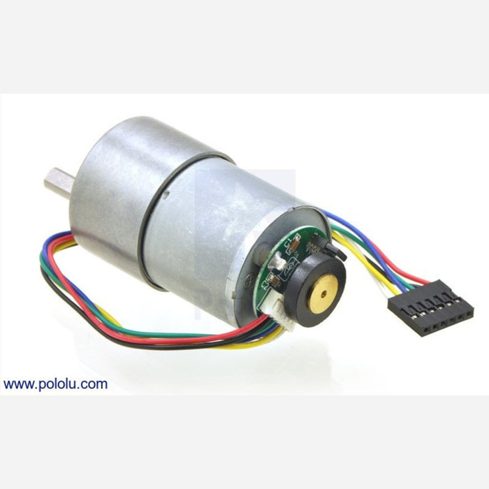 19:1 Metal Gearmotor 37Dx52L mm with 64 CPR Encoder (No End Cap)