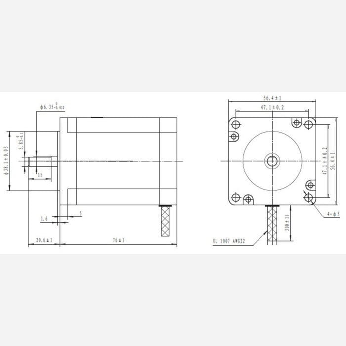 Stepper Motor: Unipolar/Bipolar, 200 Steps/Rev, 57x76mm, 4.5V, 2 A/Phase