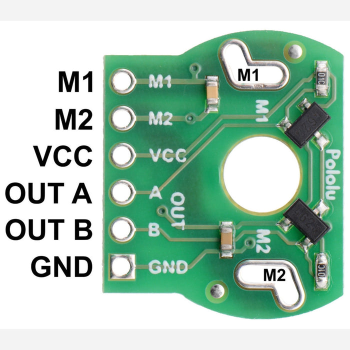 Magnetic Encoder Pair Kit for Mini Plastic Gearmotors, 12 CPR, 2.7-18V