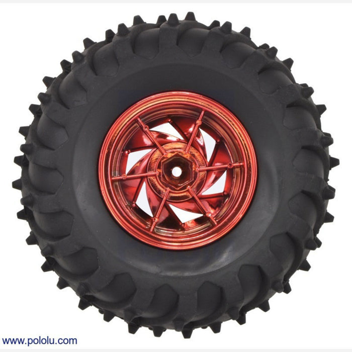 Dagu Wild Thumper Wheel 120x60mm Pair with 4mm Shaft Adapters - Metallic Red