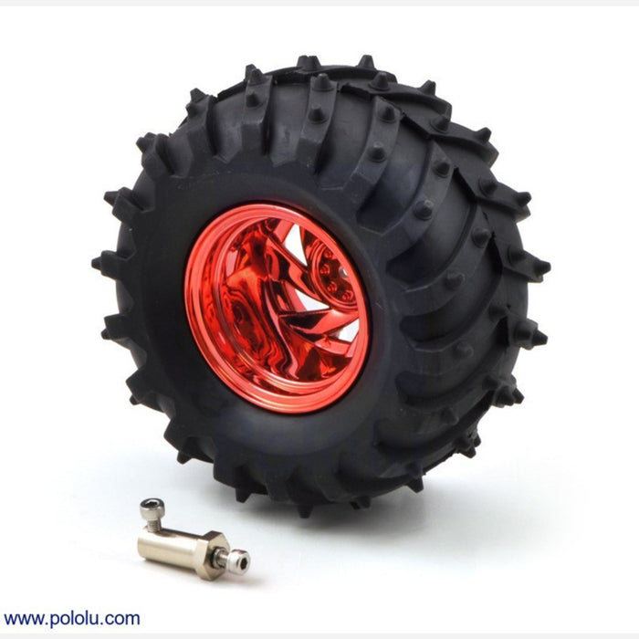 Dagu Wild Thumper Wheel 120x60mm Pair with 4mm Shaft Adapters - Metallic Red