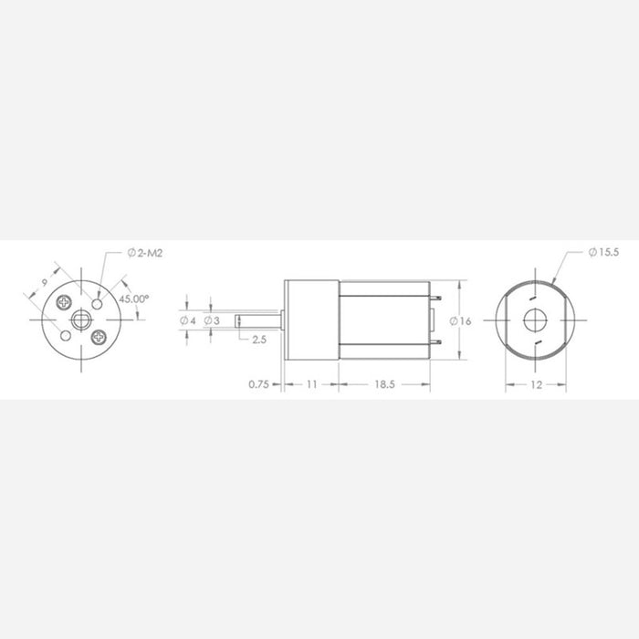 35:1 Metal Gearmotor 15.5Dx30L mm