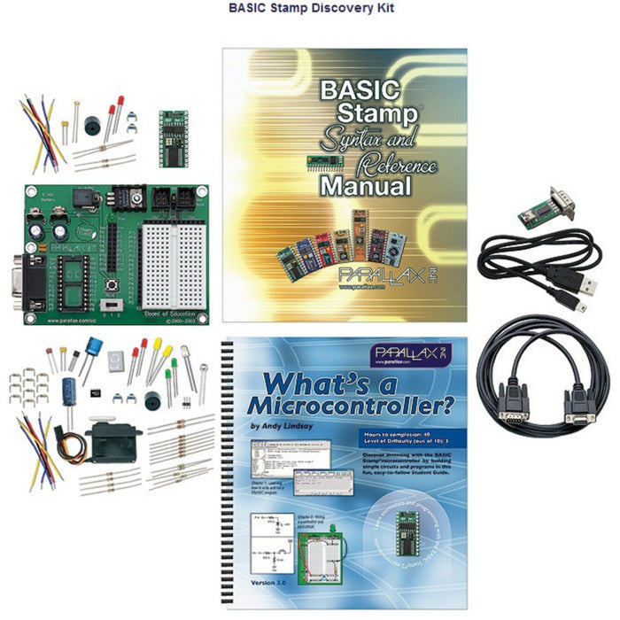 Parallax BASIC Stamp Discovery Kit - Serial (with USB adapter and cable) #27207