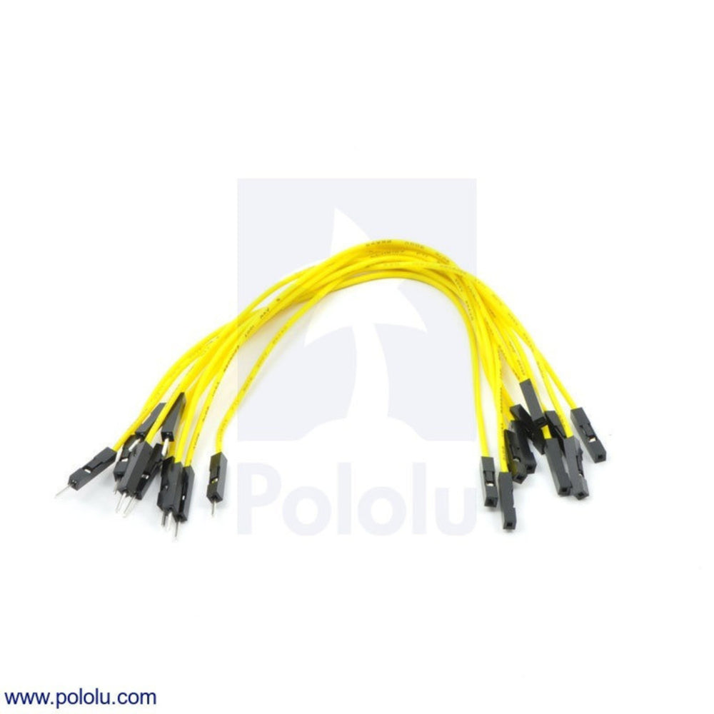 Premium Jumper Wire 10-Pack M-F 6" Yellow