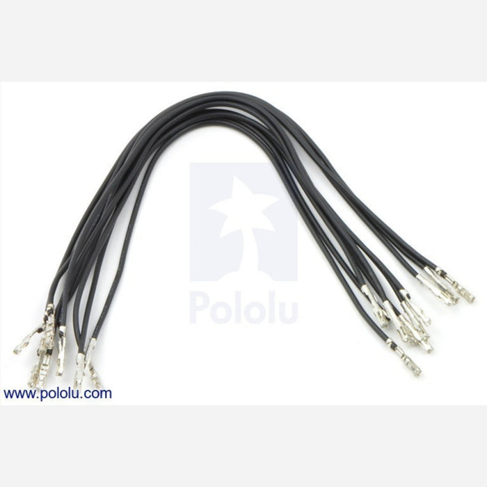 Wires with Pre-crimped Terminals 10-Pack F-F 6" Black