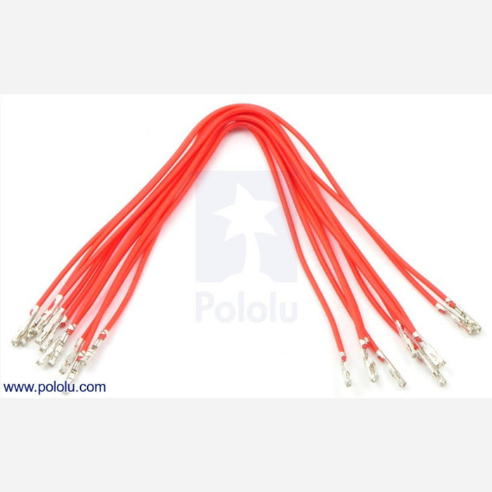 Wires with Pre-crimped Terminals 10-Pack F-F 6" Red