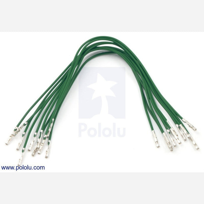 Wires with Pre-crimped Terminals 10-Pack F-F 6" Green