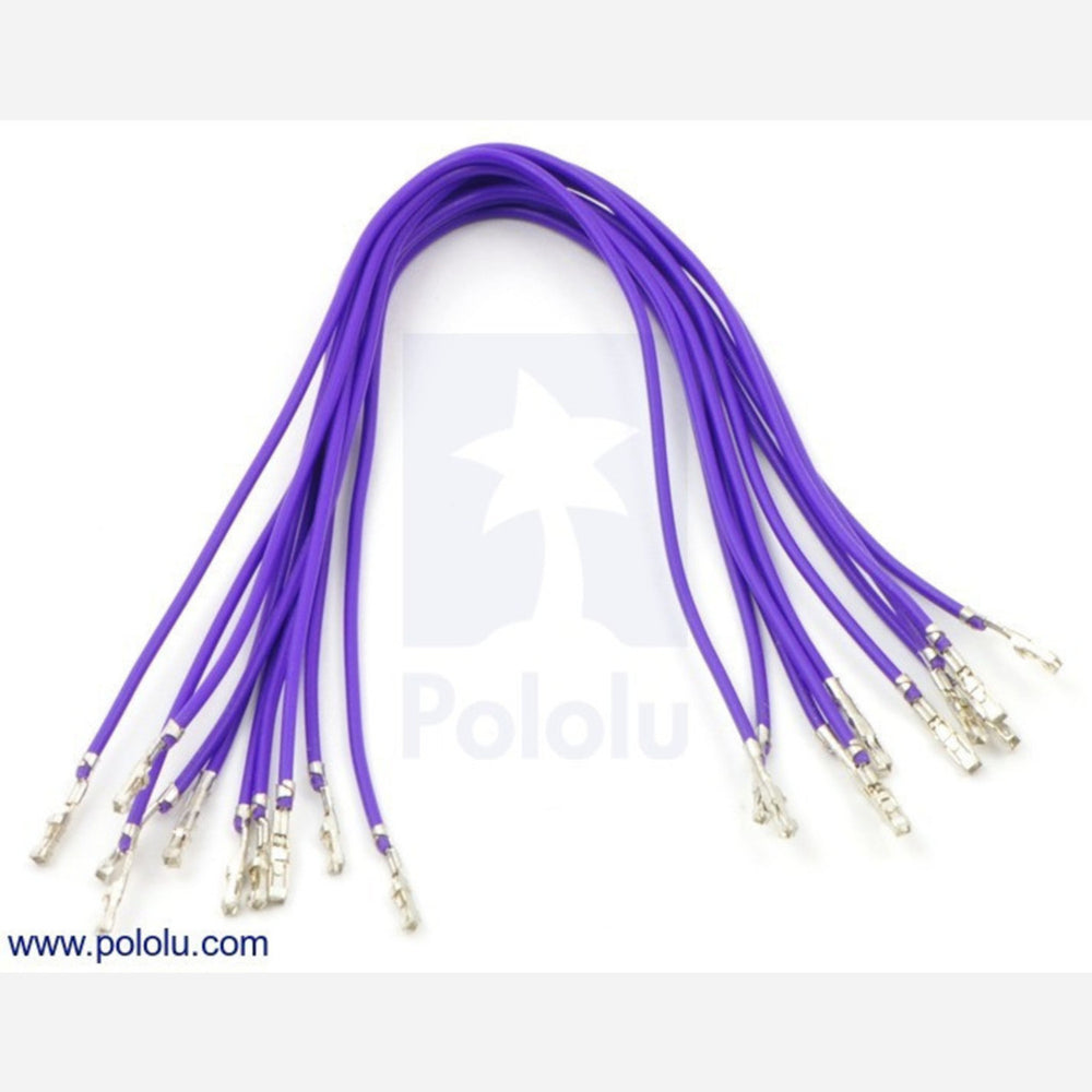 Wires with Pre-crimped Terminals 10-Pack F-F 6" Purple