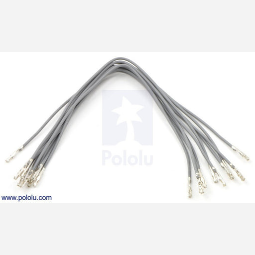 Wires with Pre-crimped Terminals 10-Pack F-F 6" Gray