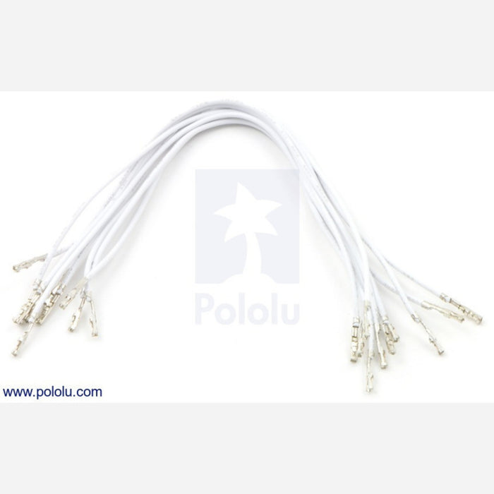 Wires with Pre-crimped Terminals 10-Pack F-F 6" White