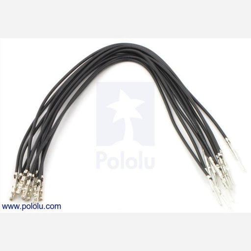 Wires with Pre-crimped Terminals 10-Pack M-F 6" Black