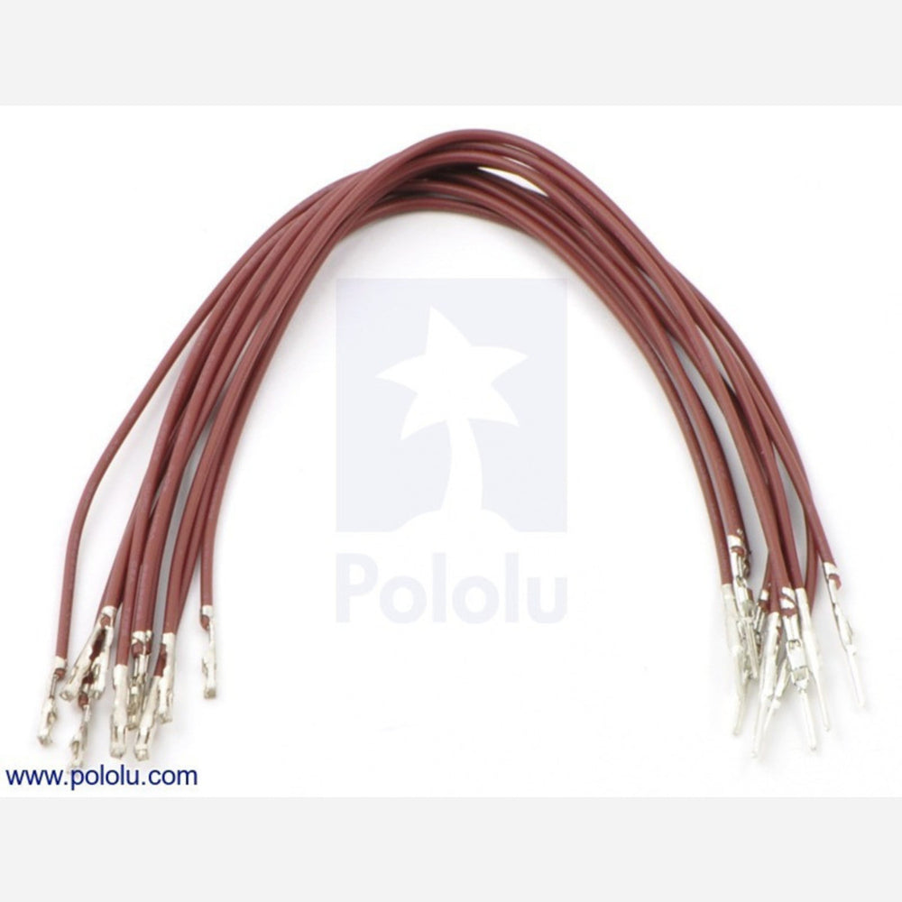 Wires with Pre-crimped Terminals 10-Pack M-F 6" Brown