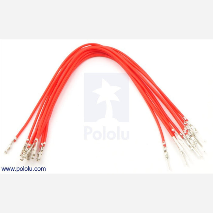 Wires with Pre-crimped Terminals 10-Pack M-F 6" Red