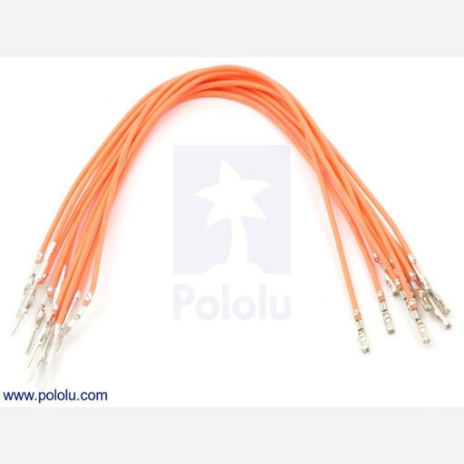 Wires with Pre-crimped Terminals 10-Pack M-F 6" Orange