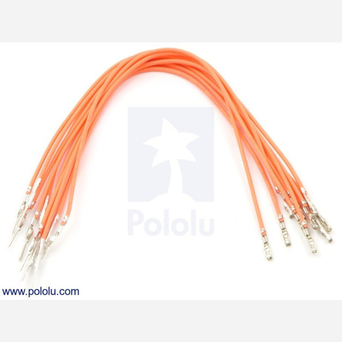 Wires with Pre-crimped Terminals 10-Pack M-F 6" Orange