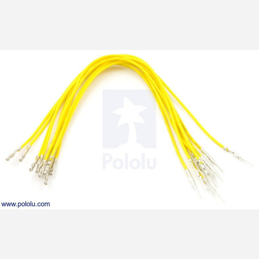 Wires with Pre-crimped Terminals 10-Pack M-F 6" Yellow