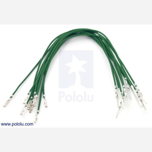 Wires with Pre-crimped Terminals 10-Pack M-F 6" Green