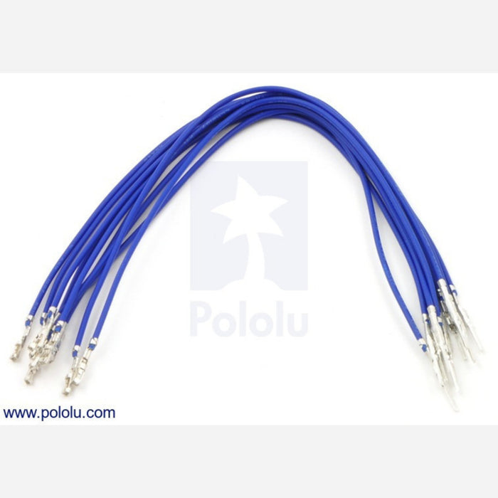 Wires with Pre-crimped Terminals 10-Pack M-F 6" Blue