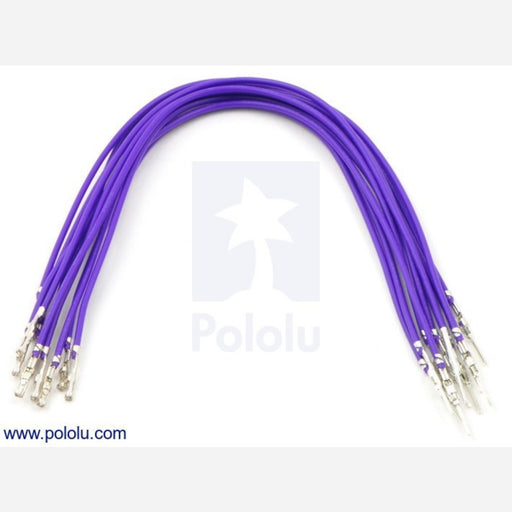 Wires with Pre-crimped Terminals 10-Pack M-F 6" Purple