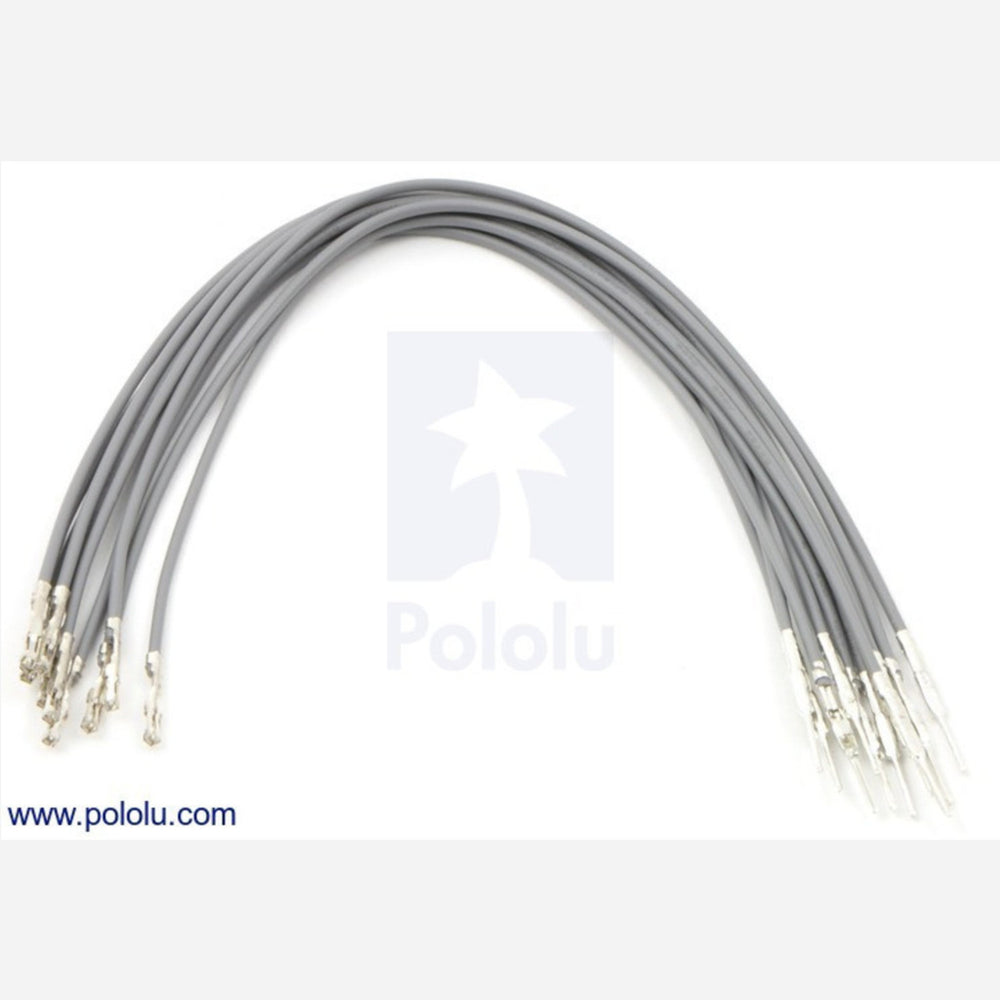 Wires with Pre-crimped Terminals 10-Pack M-F 6" Gray