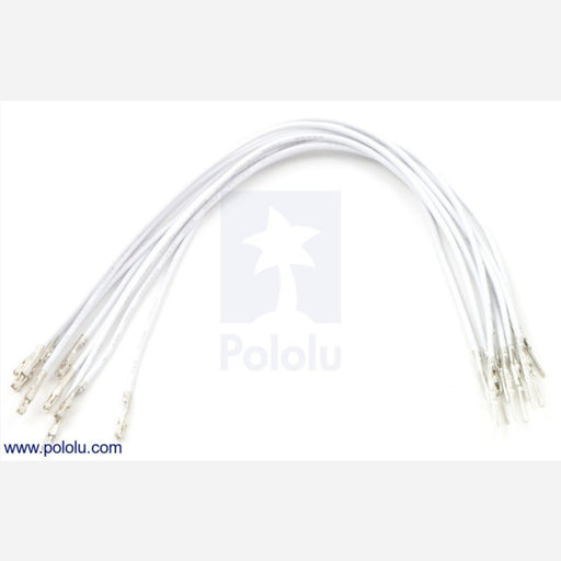 Wires with Pre-crimped Terminals 10-Pack M-F 6" White