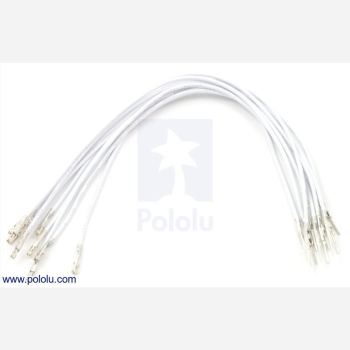 Wires with Pre-crimped Terminals 10-Pack M-F 6" White