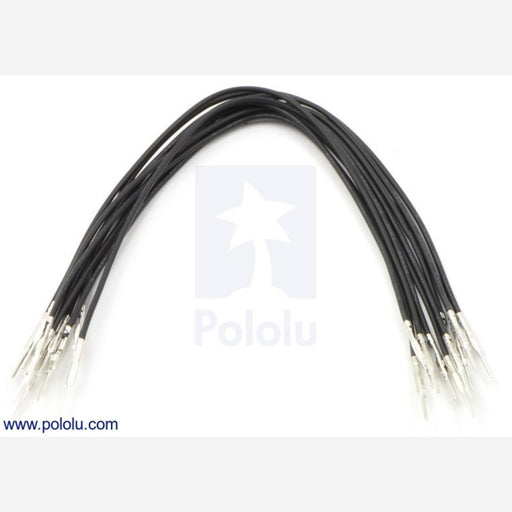 Wires with Pre-crimped Terminals 10-Pack M-M 6" Black