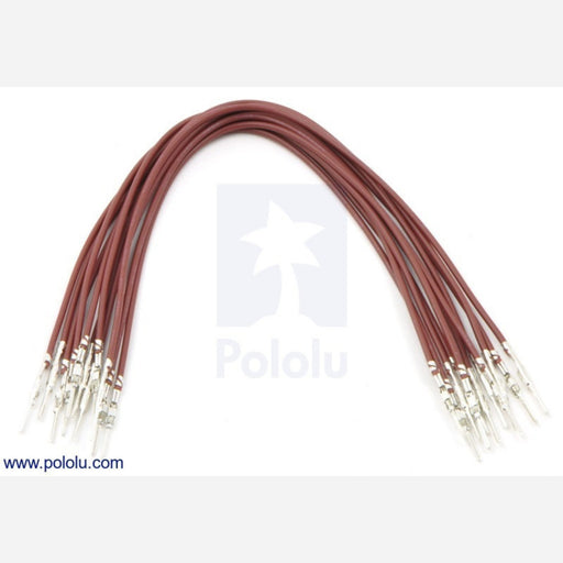 Wires with Pre-crimped Terminals 10-Pack M-M 6" Brown