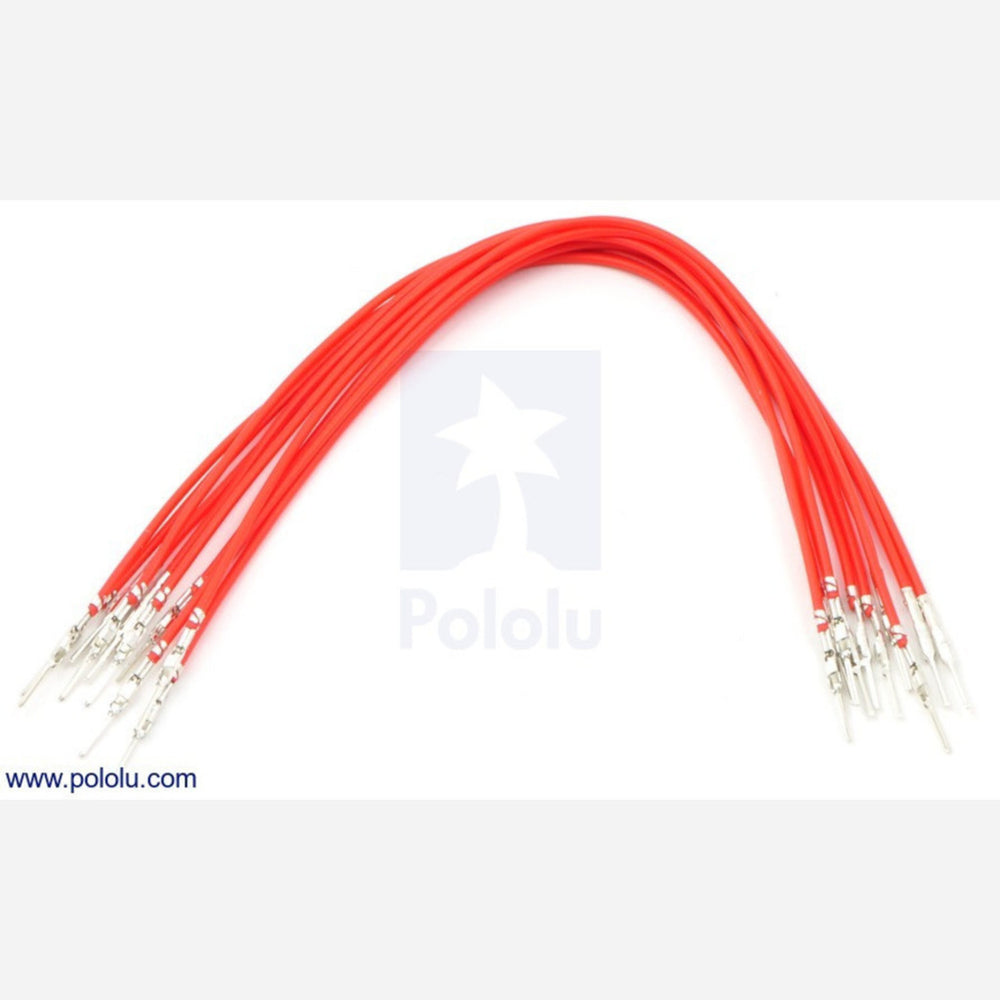 Wires with Pre-crimped Terminals 10-Pack M-M 6" Red