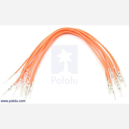 Wires with Pre-crimped Terminals 10-Pack M-M 6" Orange