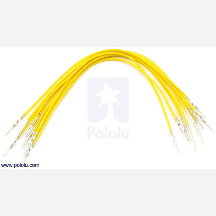 Wires with Pre-crimped Terminals 10-Pack M-M 6" Yellow