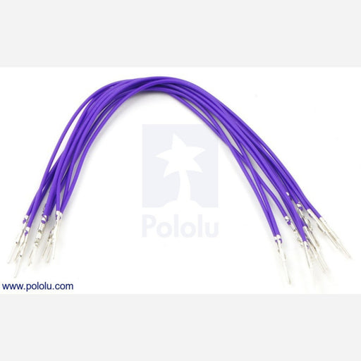 Wires with Pre-crimped Terminals 10-Pack M-M 6" Purple