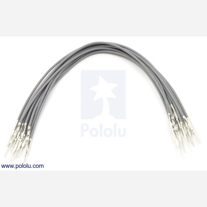 Wires with Pre-crimped Terminals 10-Pack M-M 6" Gray