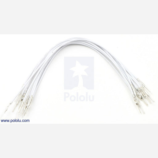 Wires with Pre-crimped Terminals 10-Pack M-M 6" White