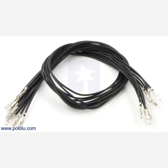 Wires with Pre-crimped Terminals 10-Pack F-F 12" Black