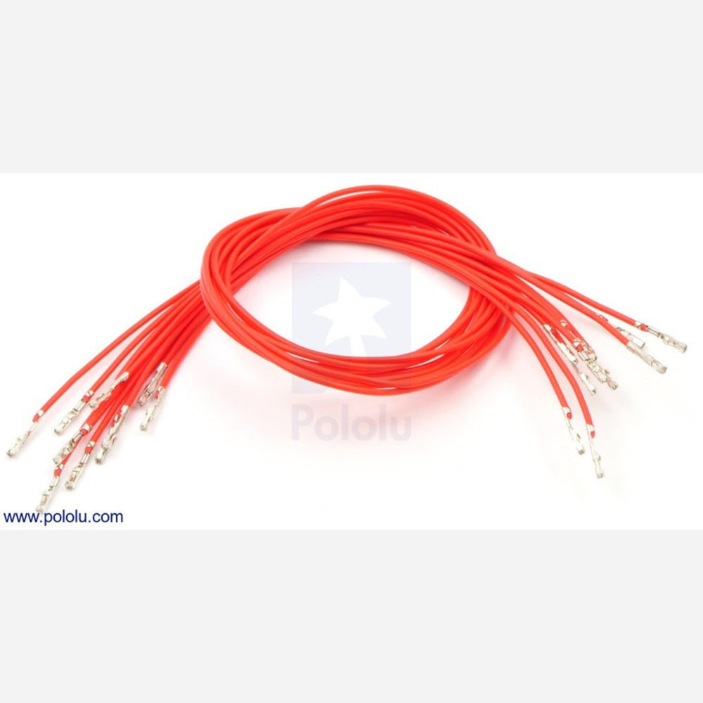 Wires with Pre-crimped Terminals 10-Pack F-F 12" Red